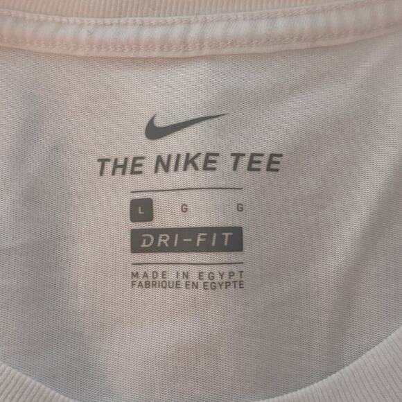 Nike Men's Dri-Fit Short Sleeve Logo Training T-Shirt White Size Large - Picture 5 of 7